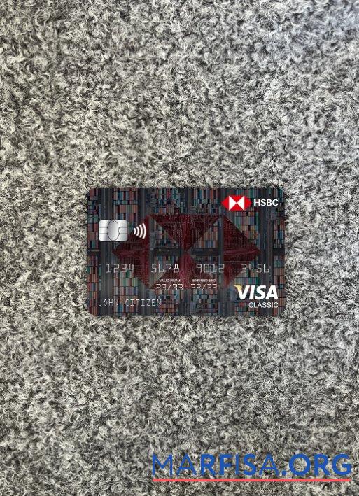 Blank Hong Kong HSBC bank visa classic card photolook front real example